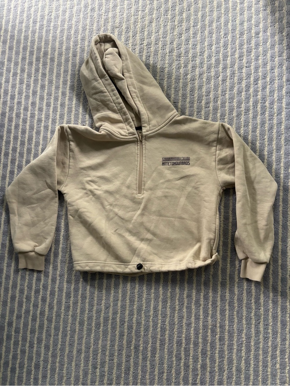 American Eagle Outfitters Kids Half-Zip Hoodie in Beige